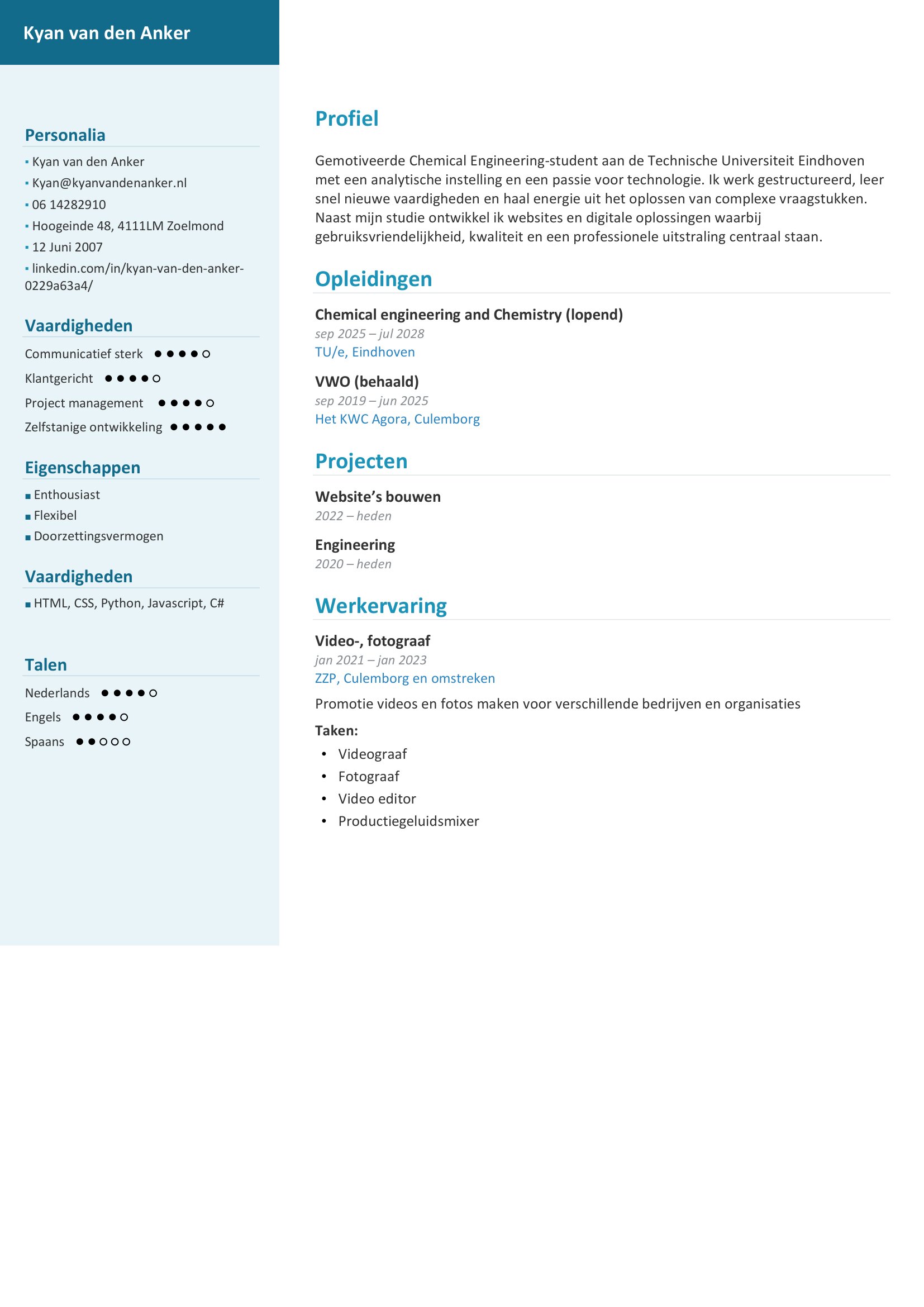 CV Redesign Kyan van den Anker